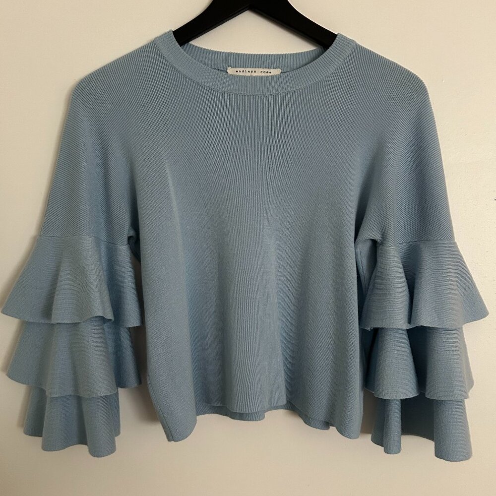 Endless Rose Tiered Ruffle Sleeve Sweater